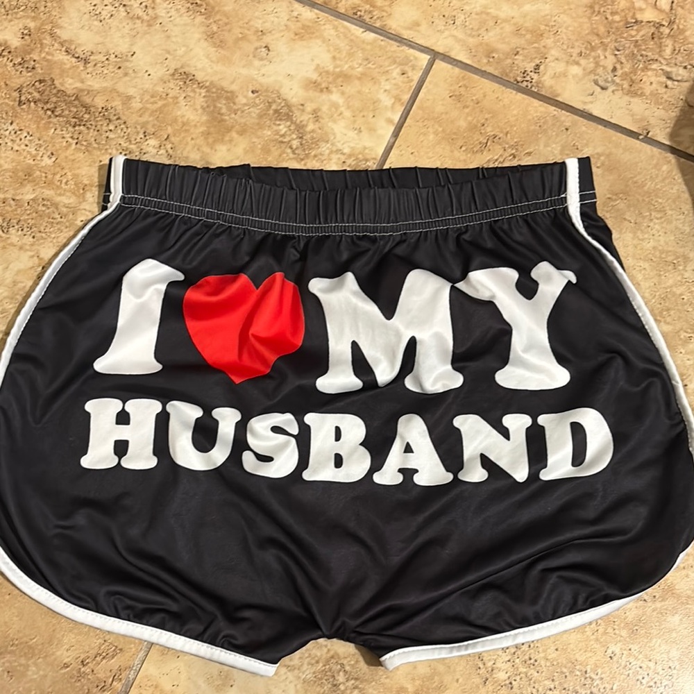 Playful Black and Red Women's Athletic Shorts